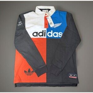 NWT Adidas All Blacks Logo Heritage Rugby Polo Shirt Multi KG4638 Men’s Size S